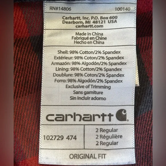 Carhartt Flannel Lined Straight Leg Jeans - Picture 10 of 10